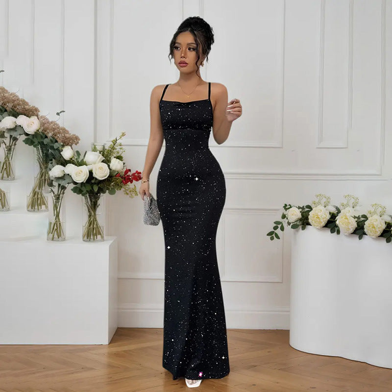 Chic Body-hugging Sexy Backless Sequin Slip Dress