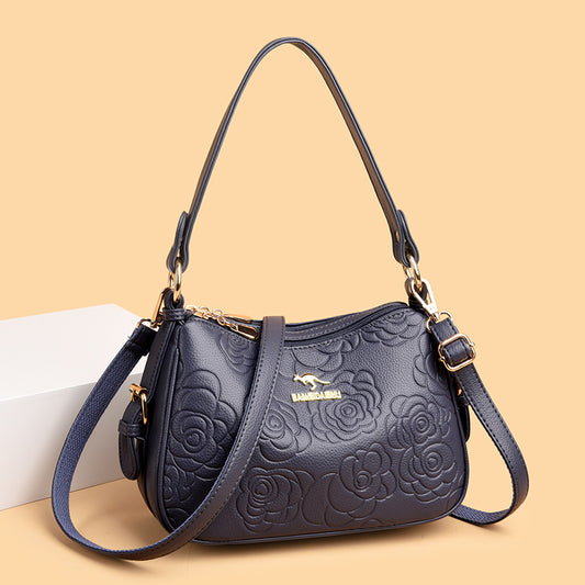 Soft Leather Textured Ethnic Style Simple Versatile Large Capacity Shoulder Messenger Bag