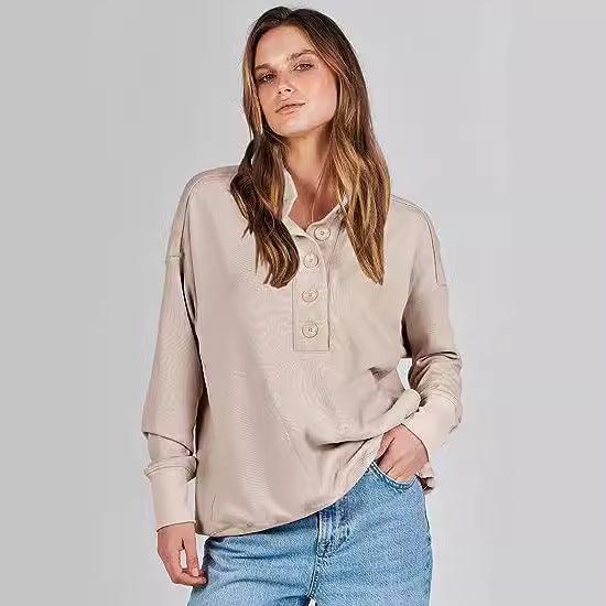 Casual Versatile Long Sleeves Patchwork Pocket Sweater