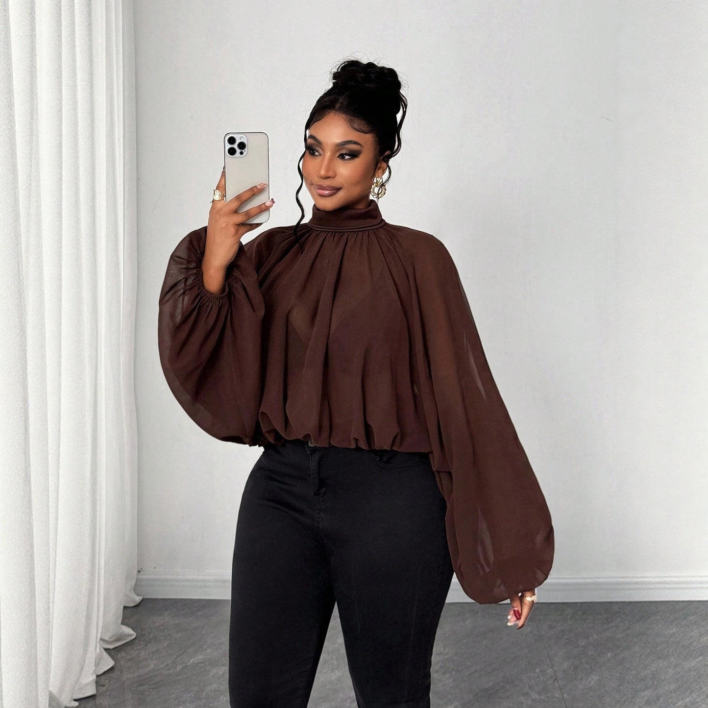 Fashion Vacation Plus Size Women's Autumn And Winter Long Sleeve Shirt