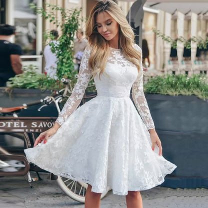 White Vintage Lace Women's Dress