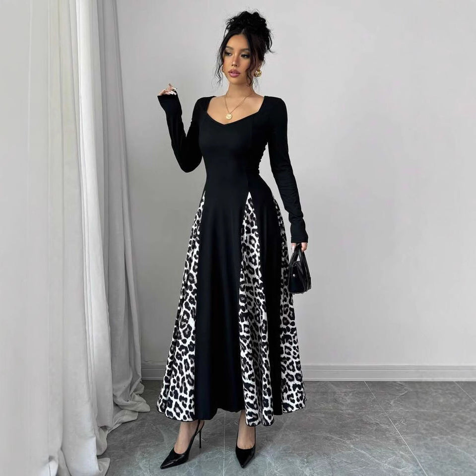 Womens Slimming Split Formal Dress With Long Sleeves