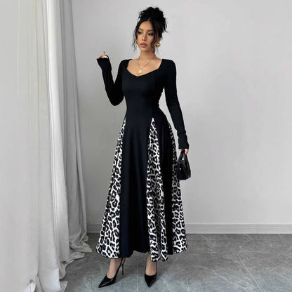 Womens Slimming Split Formal Dress With Long Sleeves