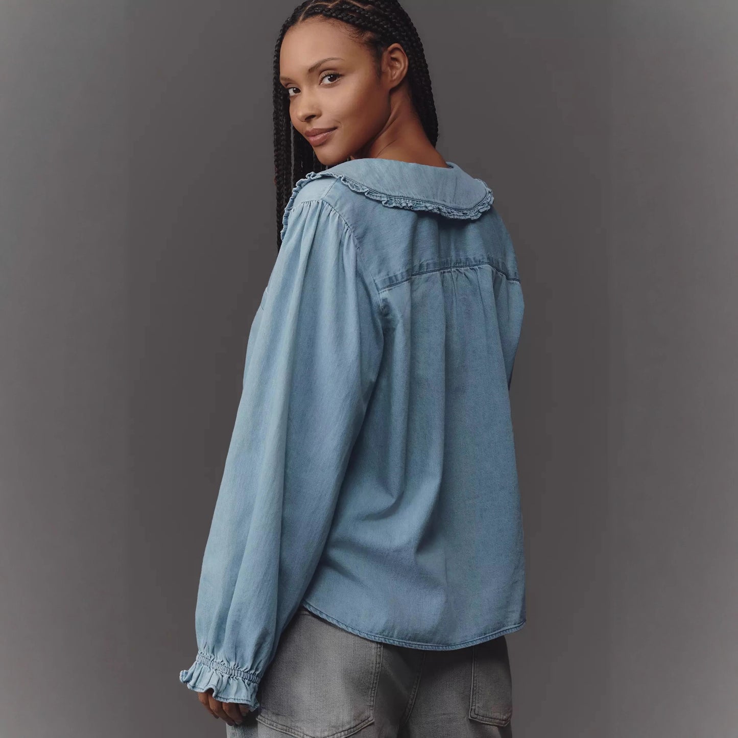 Casual Retro Lightweight Denim Long Sleeve Shirt