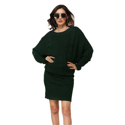 Loose Batwing Sleeve Dress Sweater