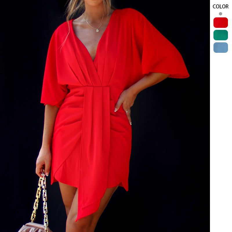 Women's Solid Color Elegant Irregular Slim Dress