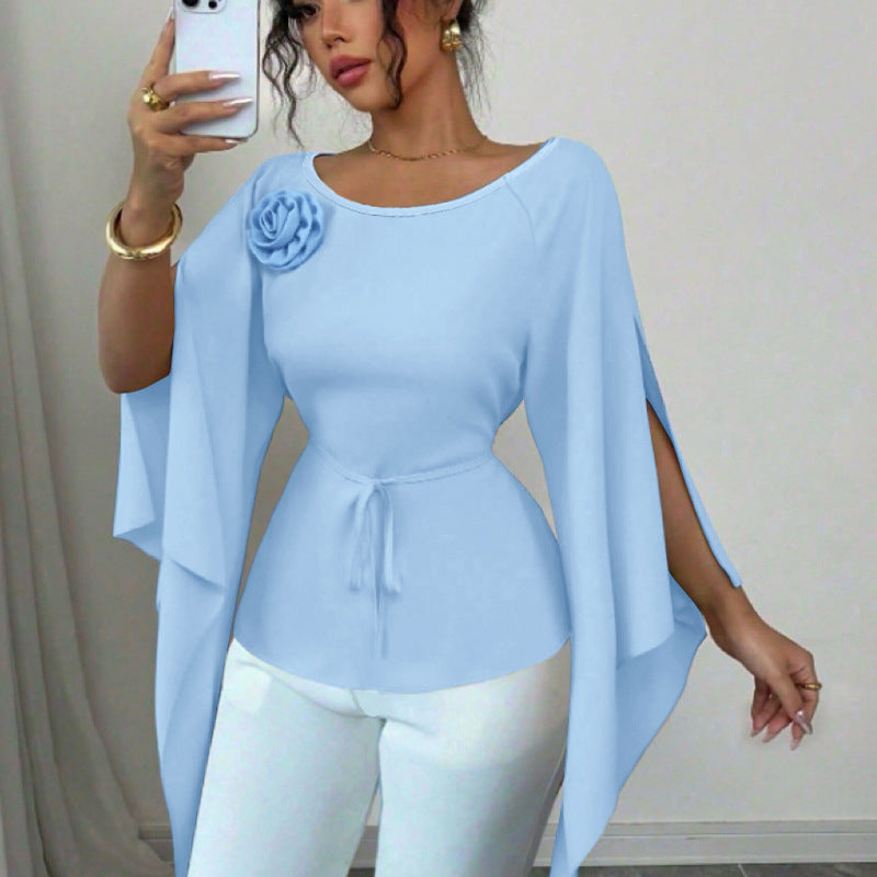 Elegant And Stylish Split Long-sleeve Shirt For Women