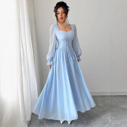 Fashionable Slim-fit Women's Solid Color Dress