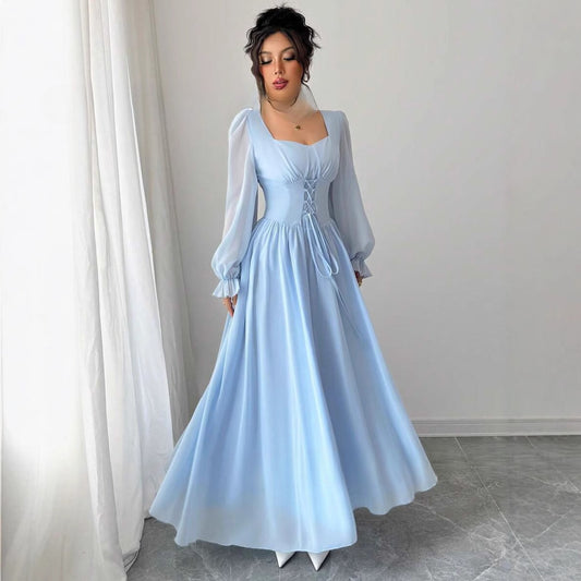 Fashionable Slim-fit Women's Solid Color Dress