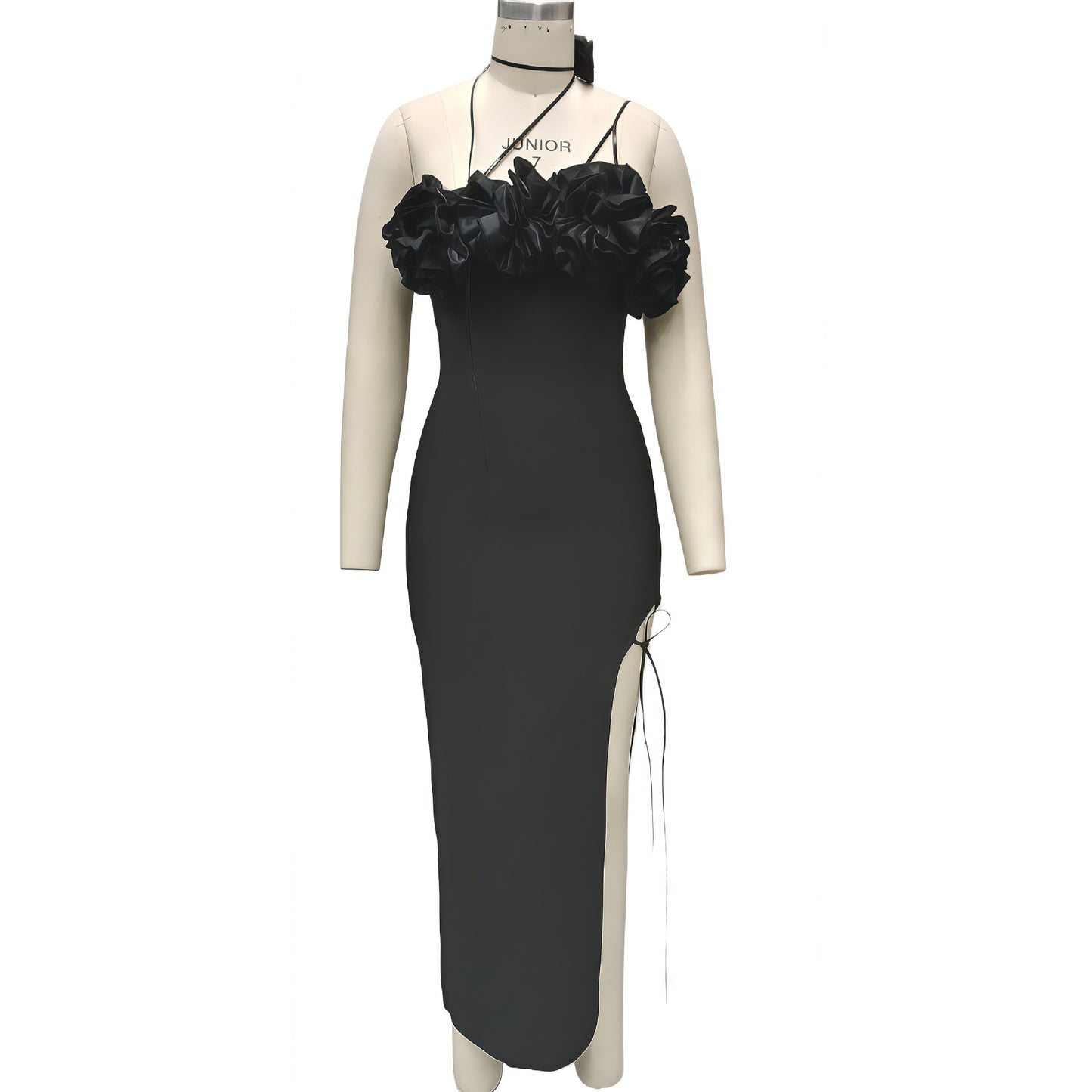 Womens 3D Floral High-Slit Sexy Bandage Dress