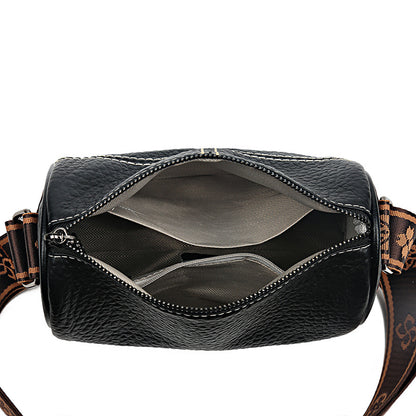 Casual Stitched Genuine Leather Women's Shoulder Bag