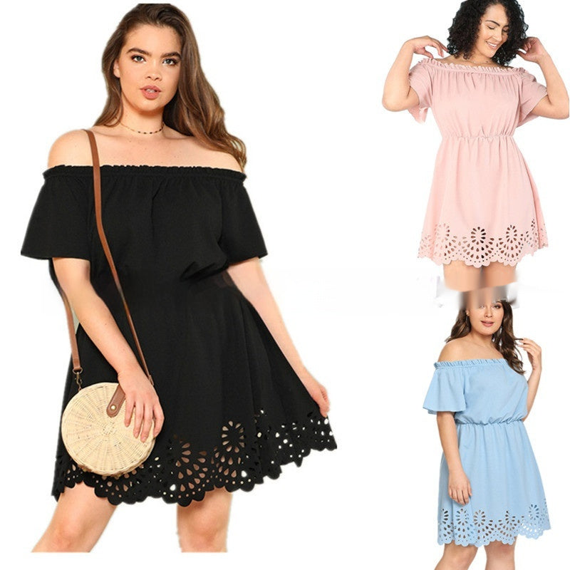 Waist Slimming Plus Size Dress Ladies