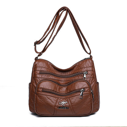 Retro Soft Leather Women's Bag New Authentic Leather Tactile Feel Large Capacity