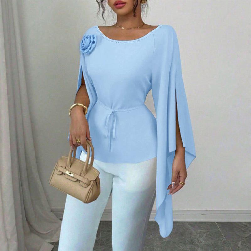 Elegant And Stylish Split Long-sleeve Shirt For Women