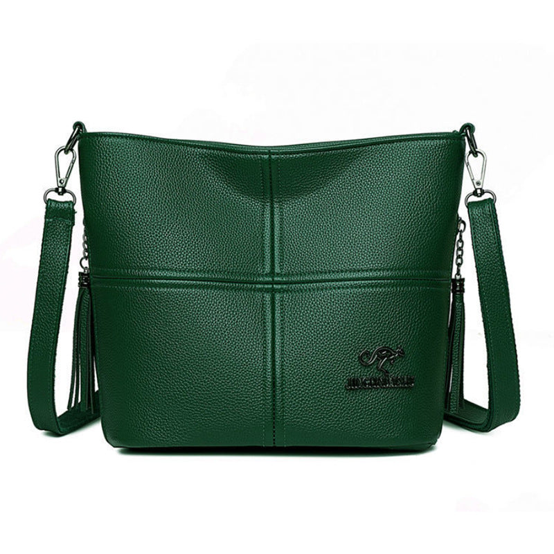 PU Soft-leather-texture Crossbody Bag With Large Capacity