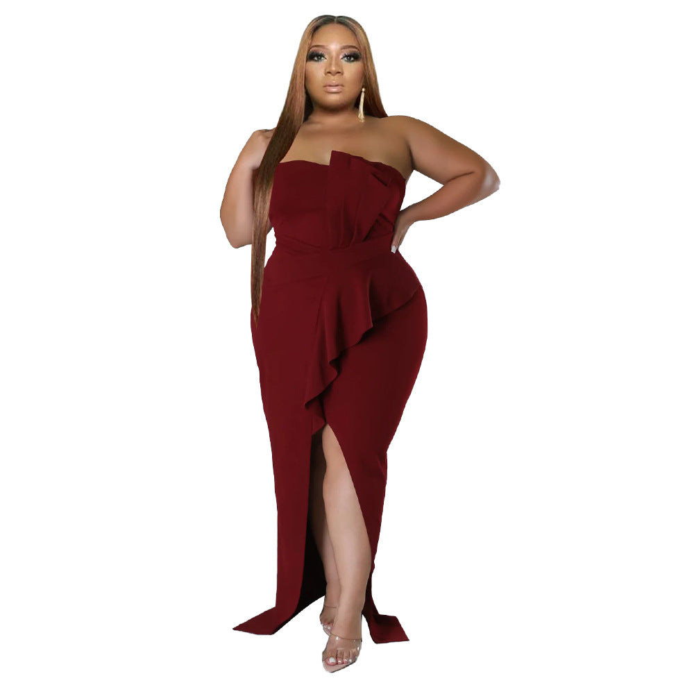 Women's Elegant High-Waisted Sexy Bodycon Split Dress