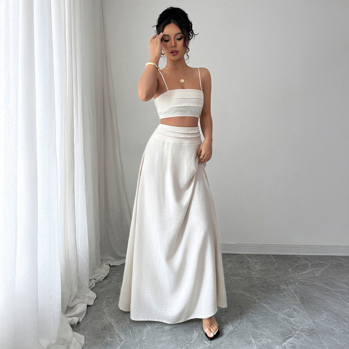 Elegant Camisole And Skirt Set