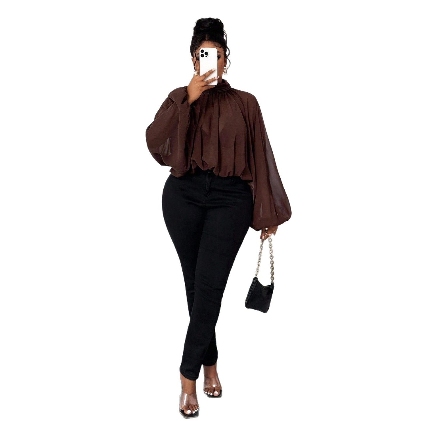 Fashion Vacation Plus Size Women's Autumn And Winter Long Sleeve Shirt