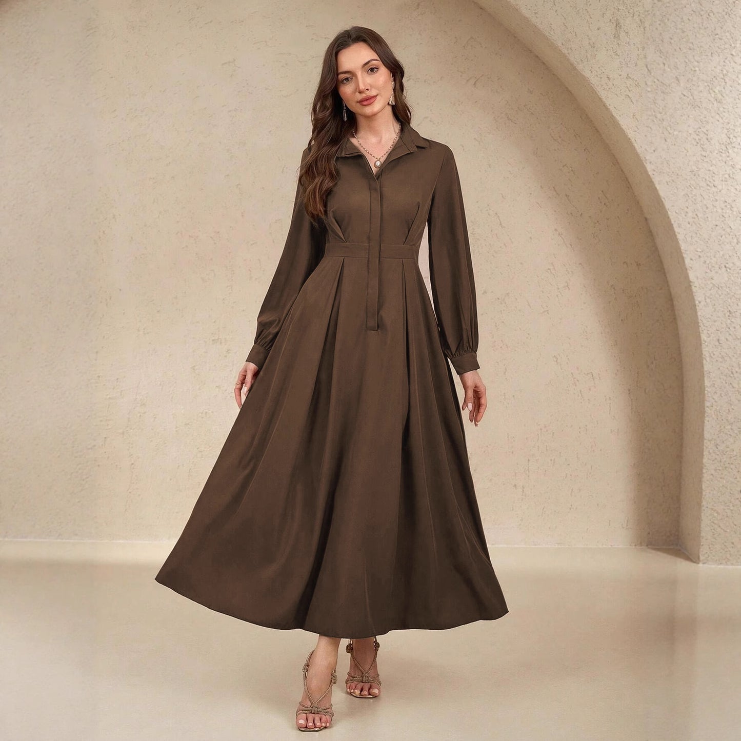 Fashionable And Elegant Long-sleeved Dress For Women