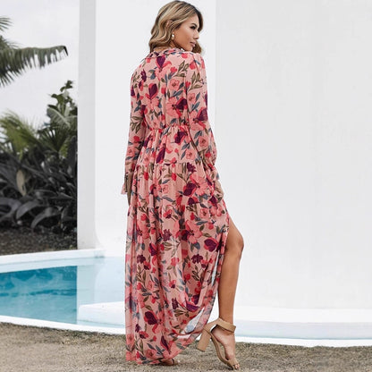 Women's Long Sleeve Printed Dress