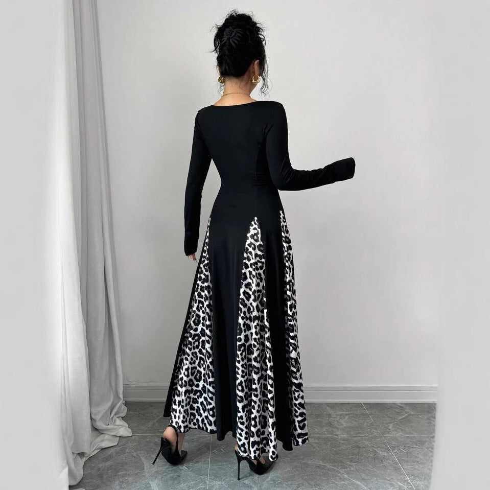 Womens Slimming Split Formal Dress With Long Sleeves