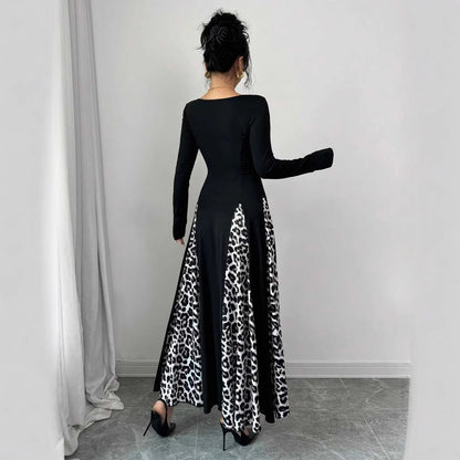 Womens Slimming Split Formal Dress With Long Sleeves