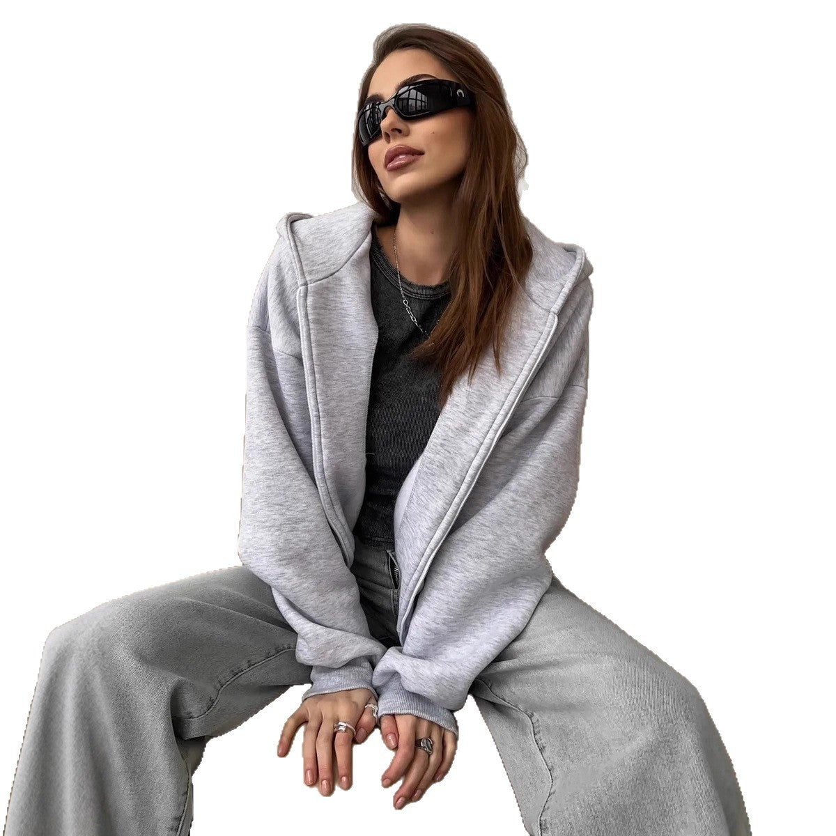 Fall Winter Hooded Casual Thick Coat Women