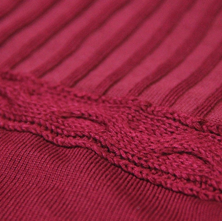 winter new round neck skirt Vintage long sleeve sweater dress