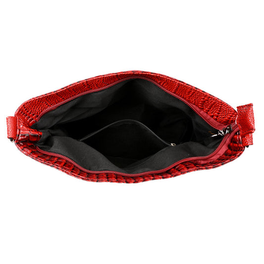 Crocodile Pattern Shoulder Bag Casual Multi-layer Vintage Crossbody Women's Bag