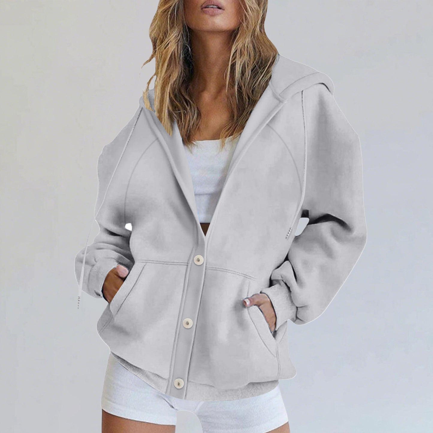Women's Casual Solid Color Cardigan Jacket