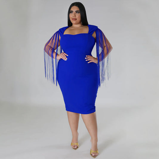 Sexy Tassel Sleeveless Elegant Figure-hugging Dress