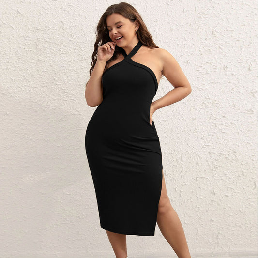 Backless High-slit Bodycon Elegant Dress