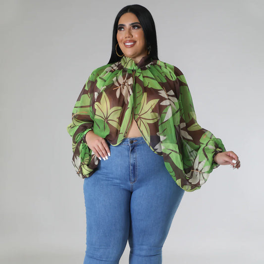 Women's Plus-Size Crew-Neck Chiffon Top With Tie-up Straps