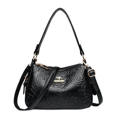 Soft Leather Textured Ethnic Style Simple Versatile Large Capacity Shoulder Messenger Bag