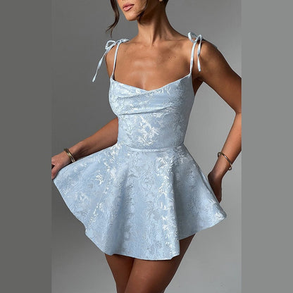 Elegant Jacquard A-line Mini Dress