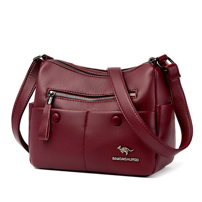 Middle-aged Mom Shoulder Simple All-matching Soft Leather Bag