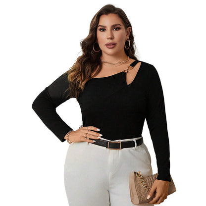 Women's Slim Fit Sexy Hollow-out Long Sleeve Simple Top