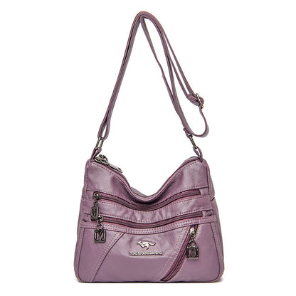 Autumn And Winter New Fashion Middle-aged Women's Shoulder Bag Double Layer Large Capacity