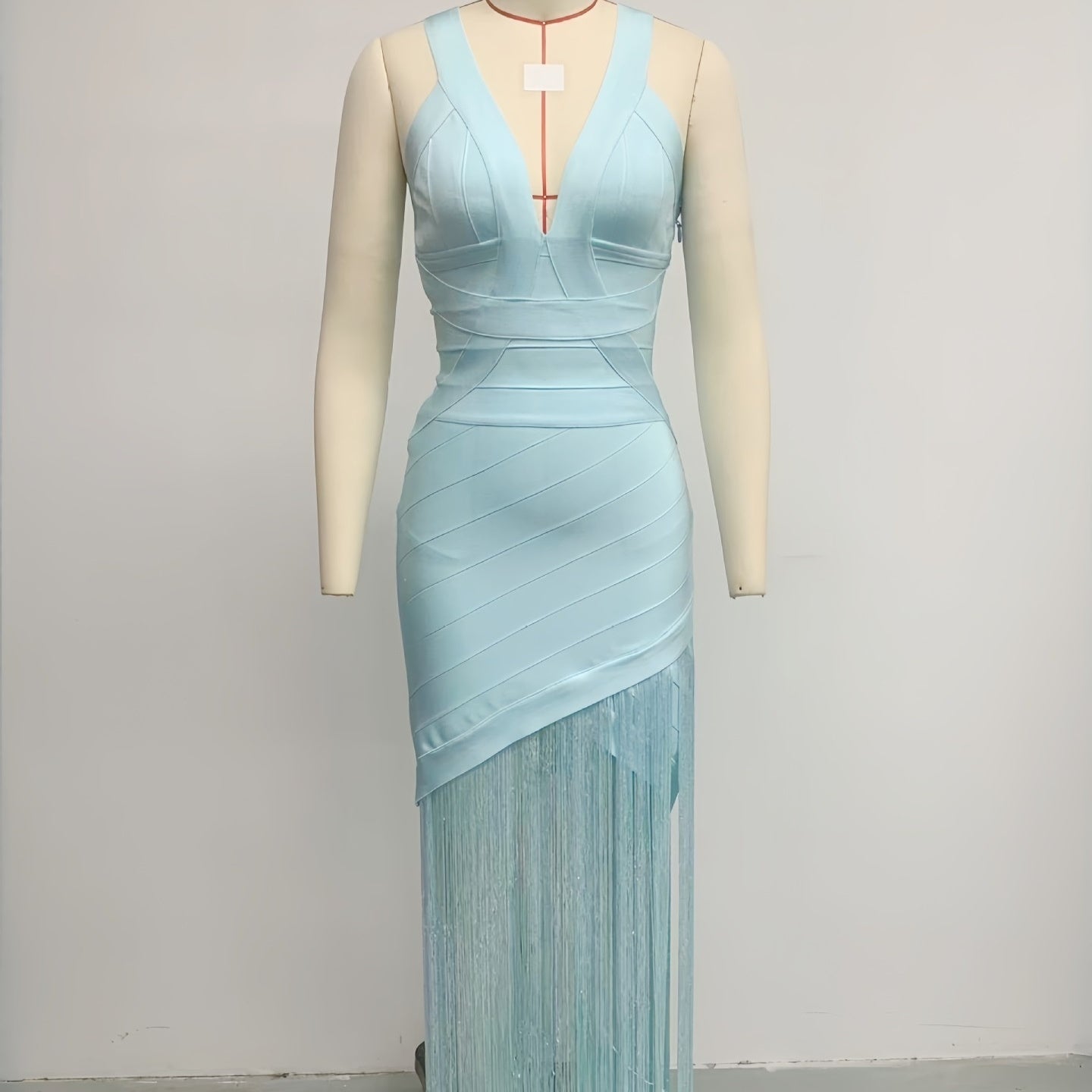 Stitched Tassel Long Bandage Chic Dress