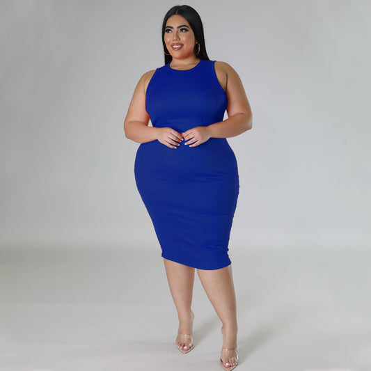 Fashionable And Casual Solid-color Sleeveless Dress For Spring And Summer