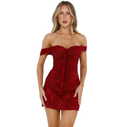 Backless Strapped Mesh Jacquard Bustier Dress For Women