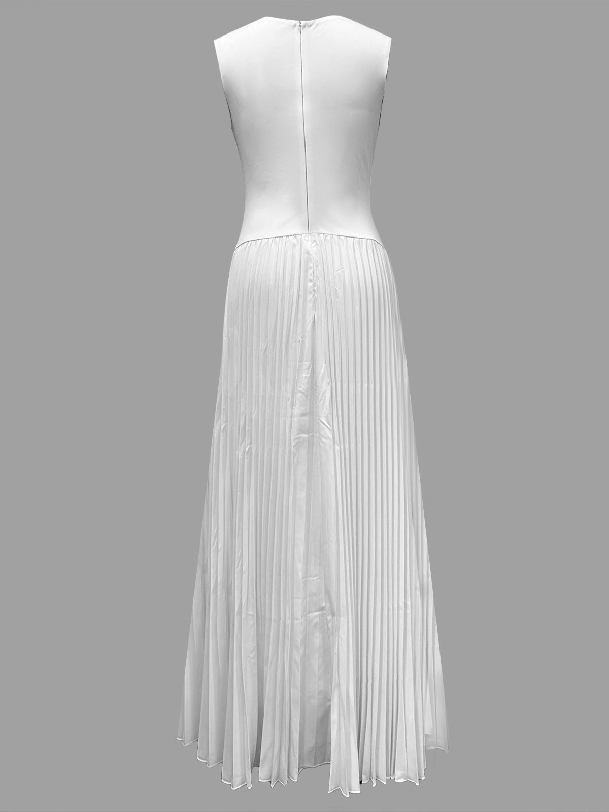 European And American-style Elegant Pleated Waist-cinching Maxi Dress