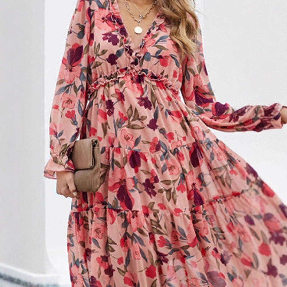 Women's Long Sleeve Printed Dress
