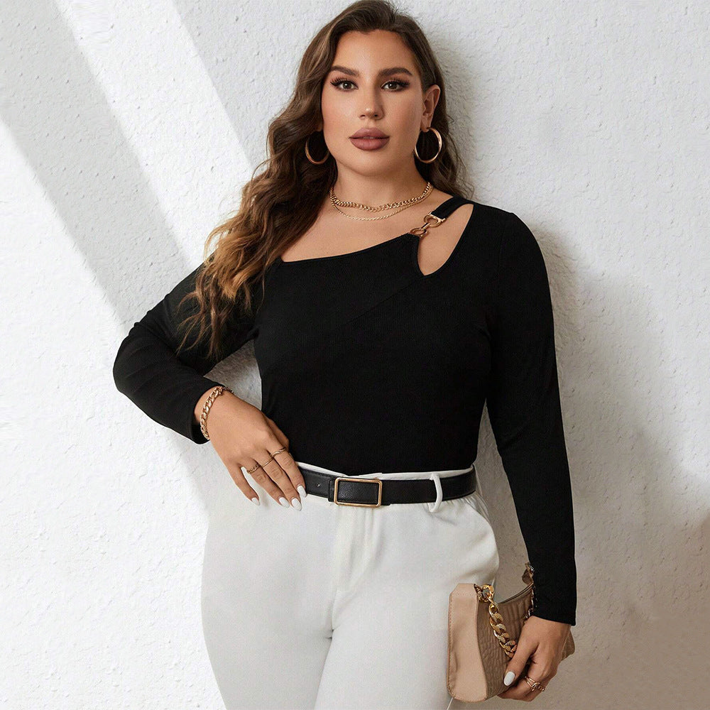 Women's Slim Fit Sexy Hollow-out Long Sleeve Simple Top