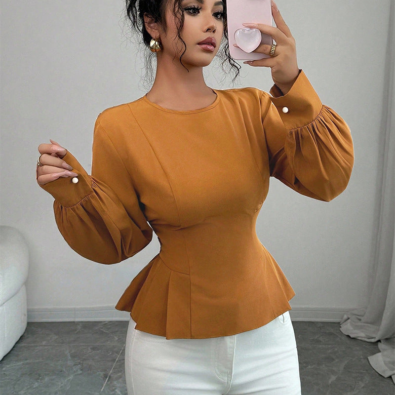 Fashionable New-style Fitted Pullover Blouse For Women