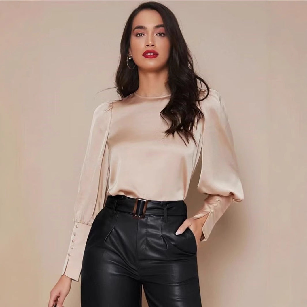 Women's Long-Sleeved Satin