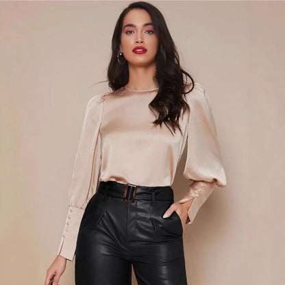 Women's Long-Sleeved Satin