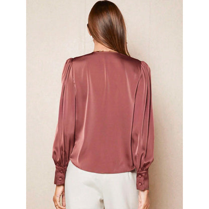 Shirt Women's Satin Top Fashion Charm