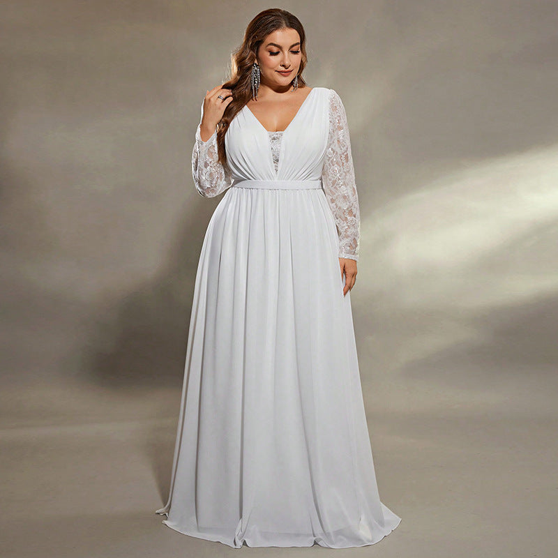 Formal Dress Plus Size Long Sexy Loose Waist Dress For Prom Party Wedding