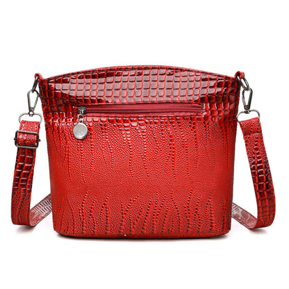 Crocodile Pattern Shoulder Bag Casual Multi-layer Vintage Crossbody Women's Bag